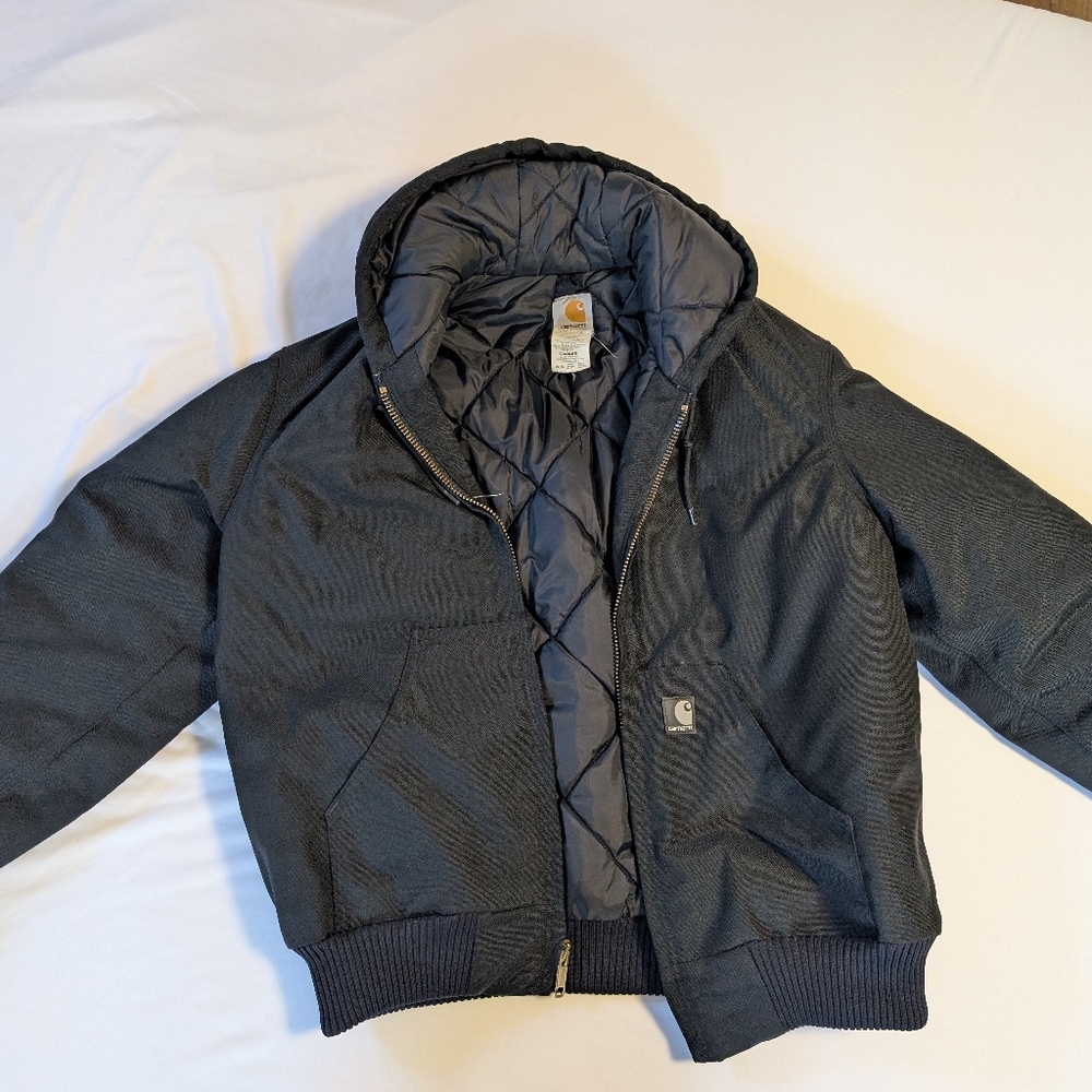Carhartt Charcoal Quilted Hooded Jacket
